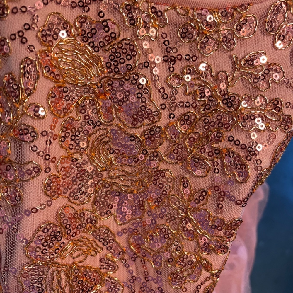 Sparkling Pink Layered Kids Dress - Picture 6 of 7